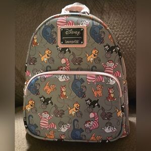 **NEW** Loungefly Disney Cats Mini Backpack Gray/pink